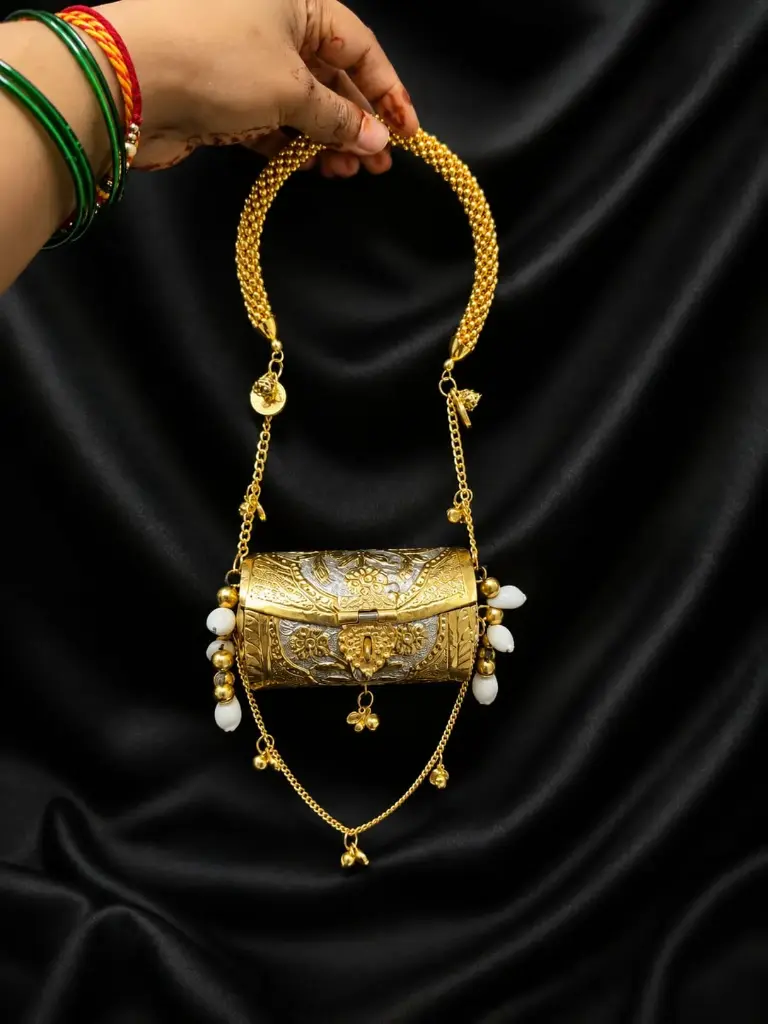 Brass double tone mini bag