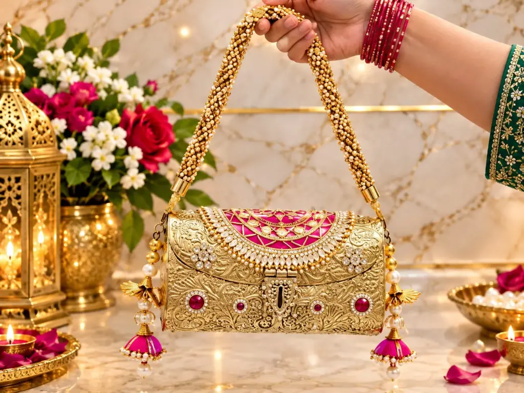 Brass golden Najraana clutch