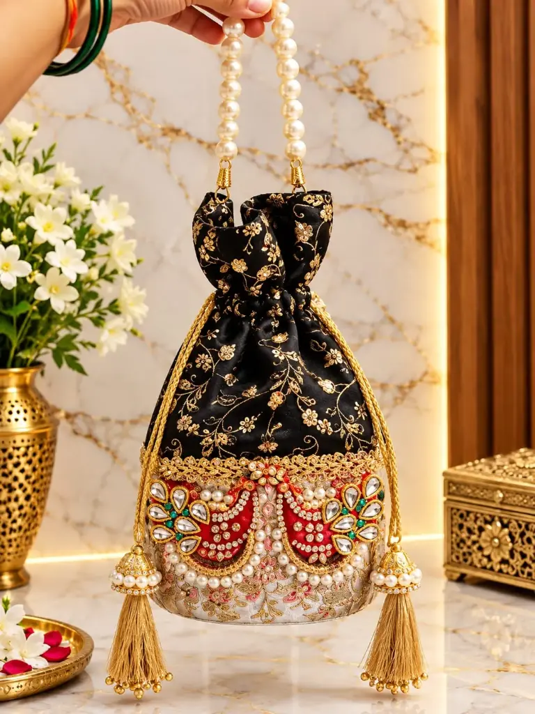Premium quality German silver potli bag