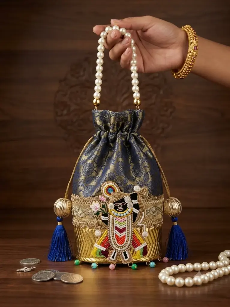 Brass golden potli bag