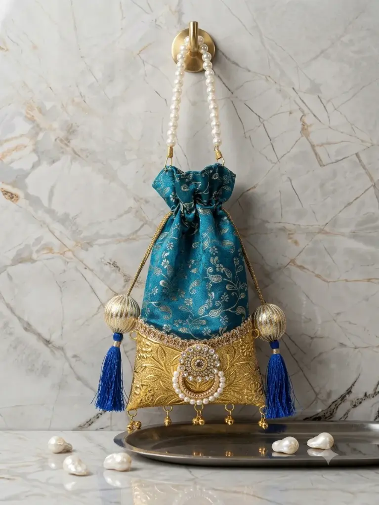 Brass golden potli bag