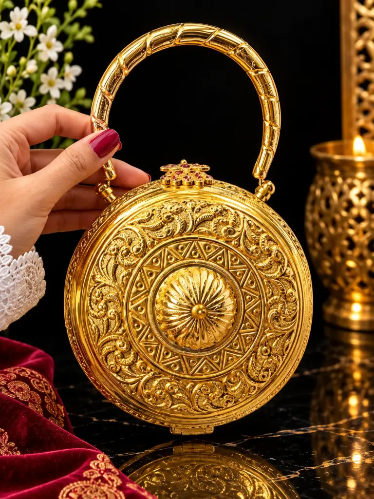 Brass golden bag