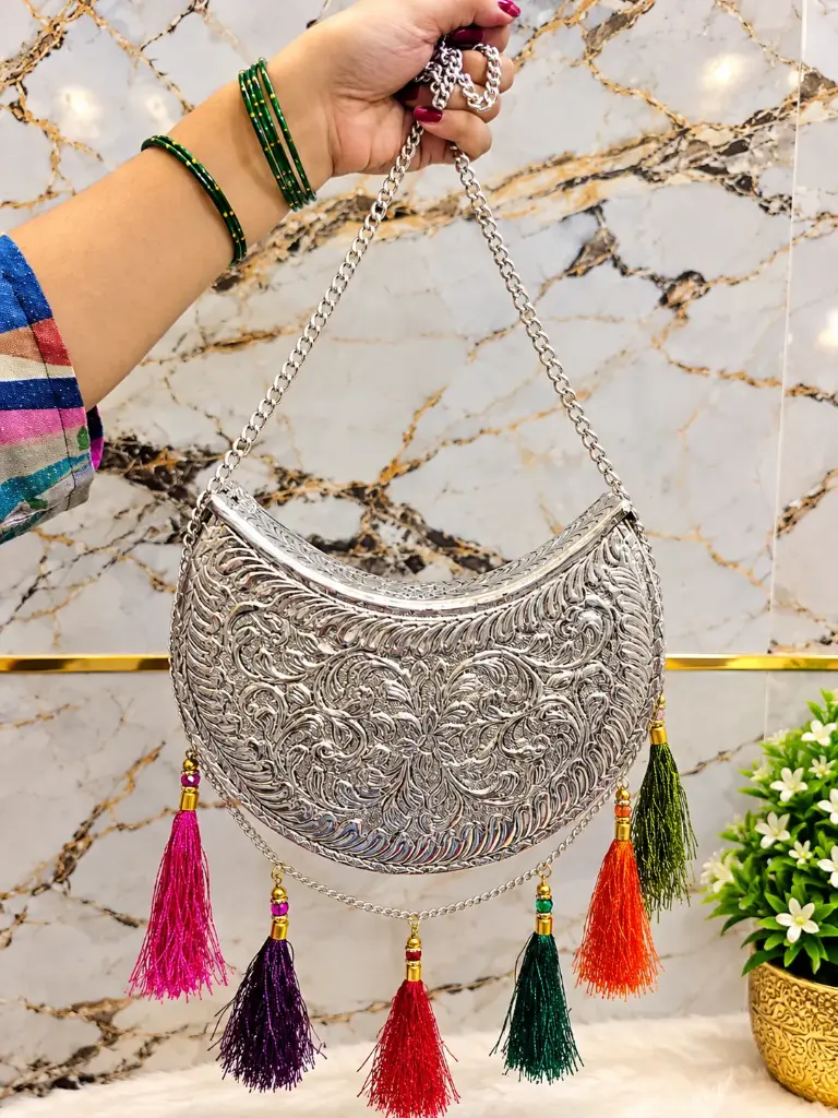 Brass silver Chand clutch
